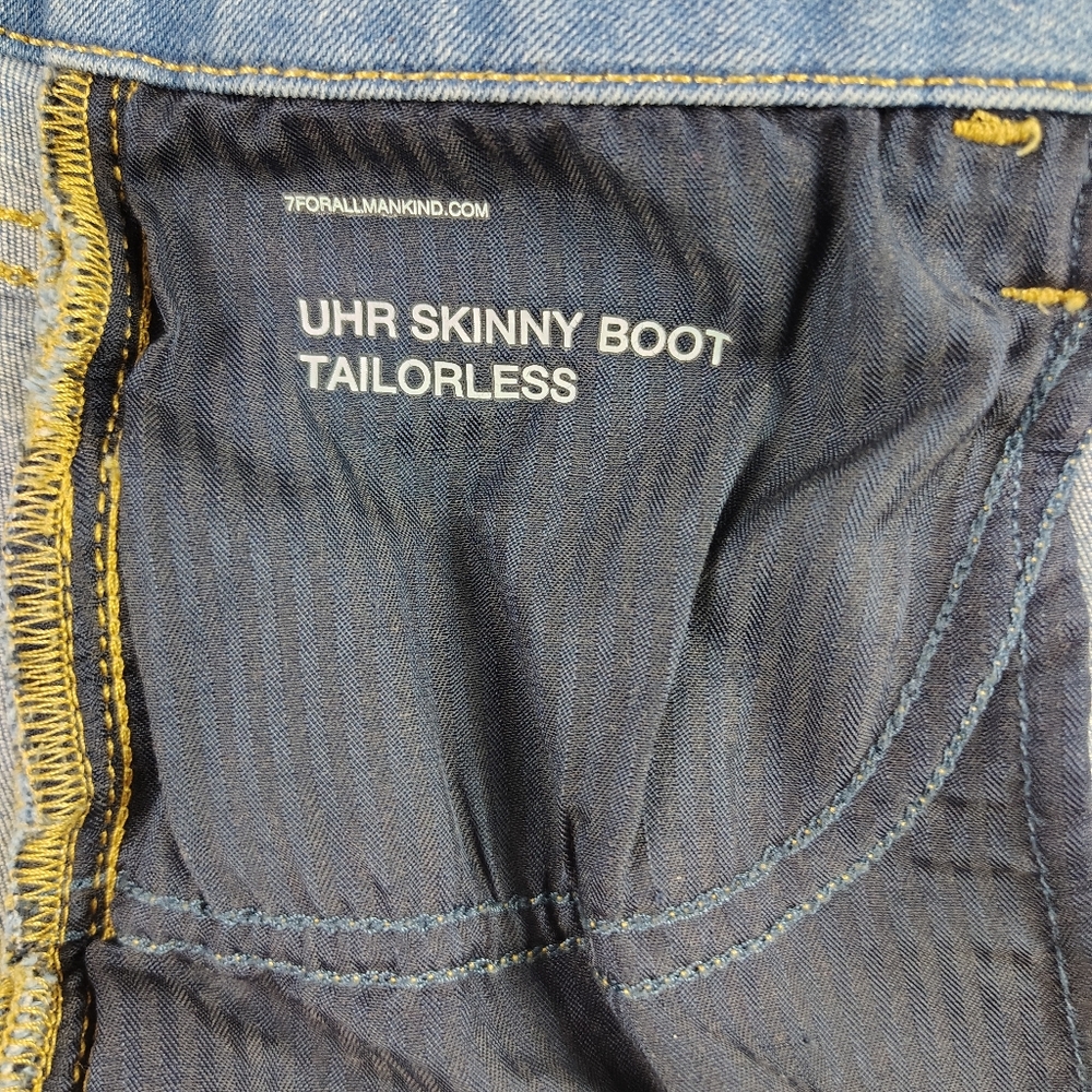 7 For All Mankind UHR Taylorless Skinny Boot Jeans Size 27 $148 - Picture 7 of 9